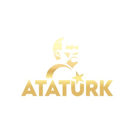 Atatürk Türk Bayrağı Sticker 17x17 Cm Gold