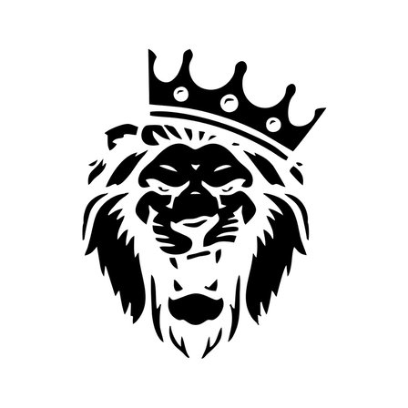 Kral Tacçlı Aslan Sticker 17x17 Cm Siyah