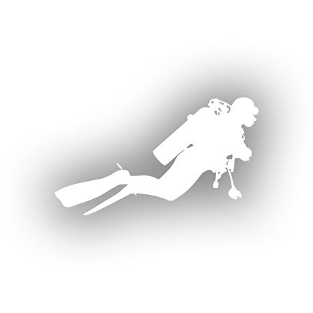 Dalgıç Sticker 17x17 Cm Beyaz