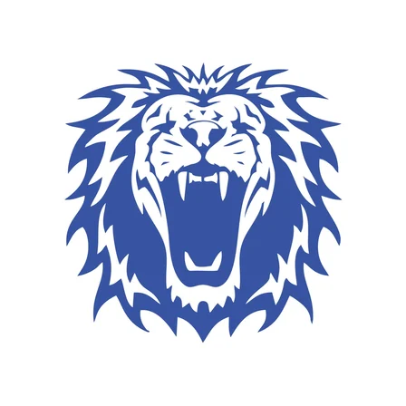 Kükreyen Aslan Sticker 17x17 Cm Mavi
