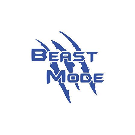 Beast Mode Sticker 17x17 Cm Mavi