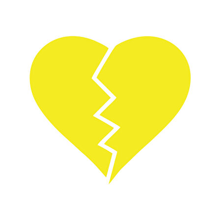 Kırık Kalp Araba Stickeri 17x17 Cm Sarı