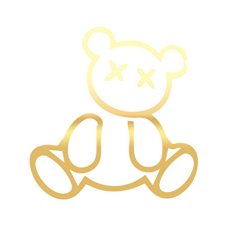 Ayıcık Araba Sticker 17x17 Cm Gold