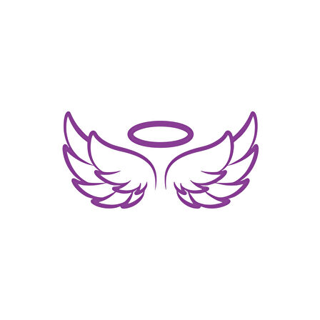 Melek Kanatları Araba Sticker 17x17 Cm Mor