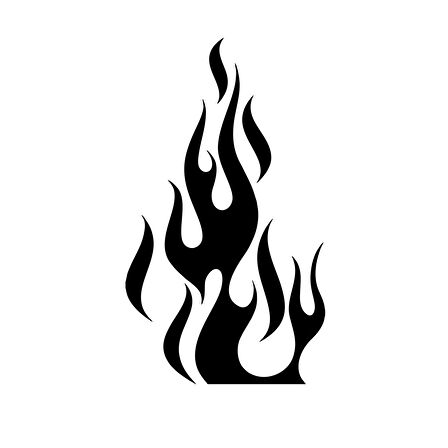 Alev Araba Stickeri 17x17 Cm Siyah