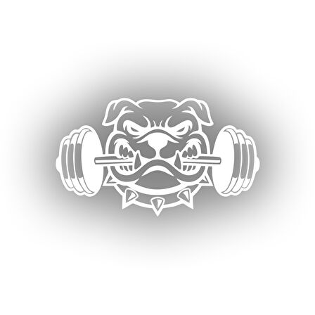Bulldog Araba Sticker 17x17 Cm Beyaz