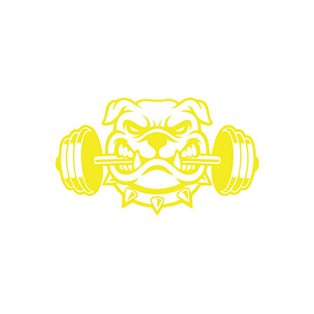 Bulldog Araba Sticker 17x17 Cm Sarı