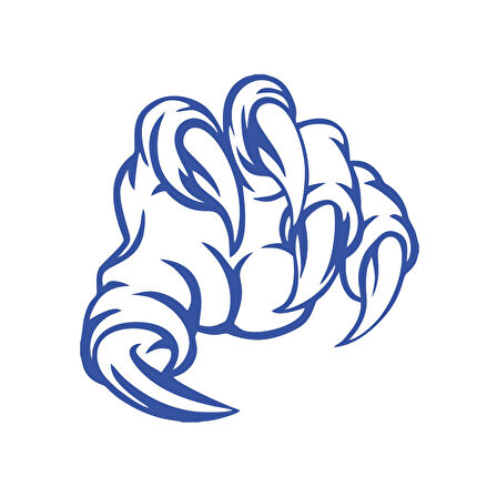 Pençe Araba Sticker 17x17 Cm Mavi