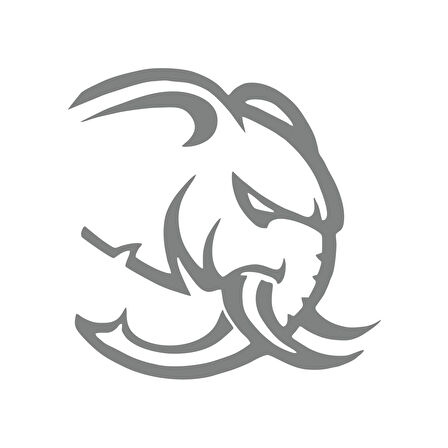 Kızgın Fil Araba Sticker 17x17 Cm Gri