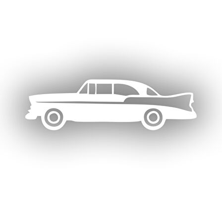 Klasik Araba Araba Sticker 17x17 Cm Beyaz