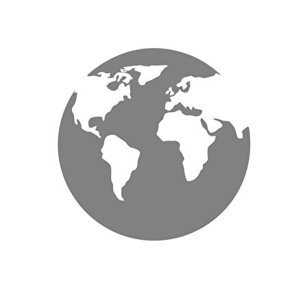 Dünya Araba Sticker 17x17 Cm Gri