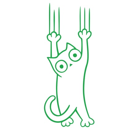 Tutunmaya Çalışan Kedi Araba Sticker 17x17 Cm Yeşil