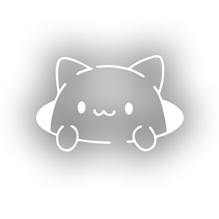 Kedi Araba Stickeri 17x17 Cm Beyaz