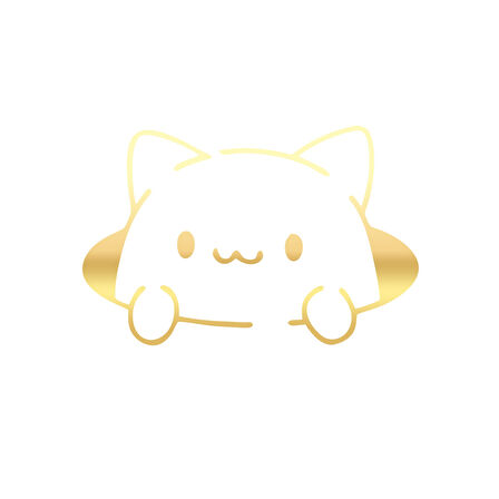 Kedi Araba Stickeri 17x17 Cm Gold