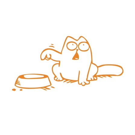 Beslenmeyi Bekleyen Kedi Araba Sticker 17x17 Cm Turuncu