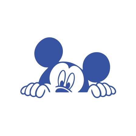 Mickey Mouse Araba Sticker  17x17 Cm Mavi