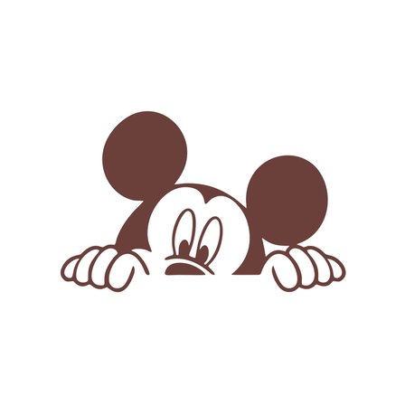 Mickey Mouse Araba Sticker  17x17 Cm Kahverengi