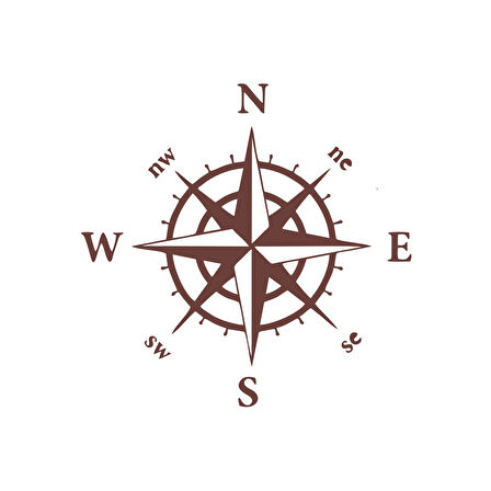 Pusula Araba Sticker 17x17 Cm Kahverengi