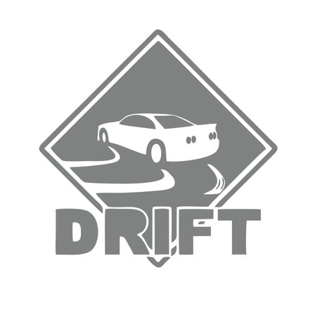 Drift Araba Sticker 17x17 Cm Gri