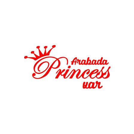 Arabada Princess Var Araba Sticker 17x17 Cm Kırmızı