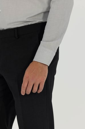 Gri %100 Pamuk Regular Fit Klasik Yaka Uzun Kollu Gömlek