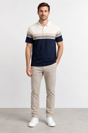 Sabri Özel Merserize Polo Yaka Erkek T-Shırt SS2300050-Lacivert