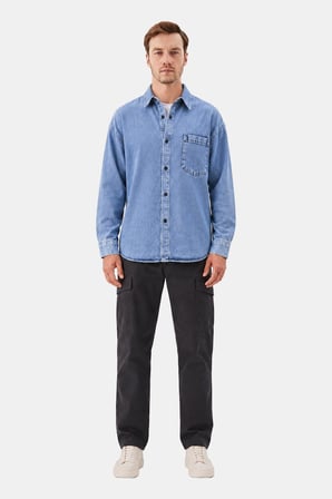 Mavi Regular Fit Pamuk Cepli Uzun Kollu Denim Ceket Gömlek