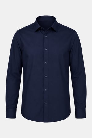 Lacivert Uzun Kollu Regular Fit Klasik Yaka Gömlek