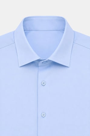 Mavi Pamuklu Regular Fit Kısa Kollu Klasık Yaka Gömlek