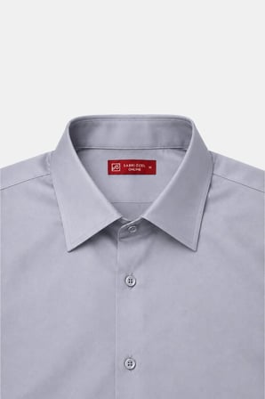 Gri KLASİK YAKA REGULAR GÖMLEK