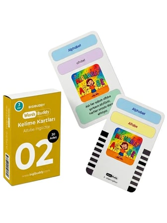 WordsBuddy Çocuklar İçin Türkçe İngilizce Temel Öğrenim Paketi 90 Kart 3'lü Set (Cihaz Hariç)
