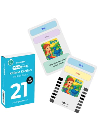 WordsBuddy Çocuklar İçin Türkçe İngilizce Temel Öğrenim Paketi 90 Kart 3'lü Set (Cihaz Hariç)