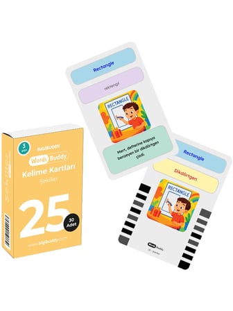 WordsBuddy Çocuklar İçin Türkçe İngilizce Temel Öğrenim Paketi 90 Kart 3'lü Set (Cihaz Hariç)