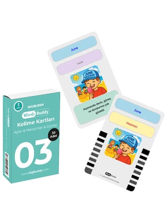 WordsBuddy Çocuklar İçin Türkçe İngilizce Aile ve Sosyal Çevre Paketi 90 Kart 3'lü Set (Cihaz Hariç)