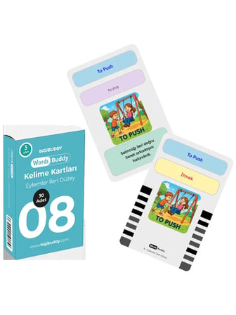 WordsBuddy Türkçe İngilizce Kelime Kartları Kendini İfade Etme 90 Kart 3’lü Set (BigiOne Cihaz Hariç)
