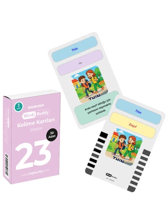 WordsBuddy Türkçe İngilizce Kelime Kartları Kendini İfade Etme 90 Kart 3’lü Set (BigiOne Cihaz Hariç)