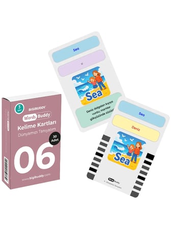 WordsBuddy Çocuklar İçin Türkçe İngilizce Doğa ve Uzay Paketi 90 Kart 3'lü Set (Cihaz Hariç)