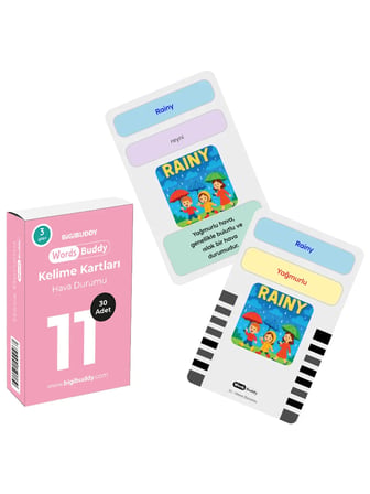 WordsBuddy Çocuklar İçin Türkçe İngilizce Doğa ve Uzay Paketi 90 Kart 3'lü Set (Cihaz Hariç)