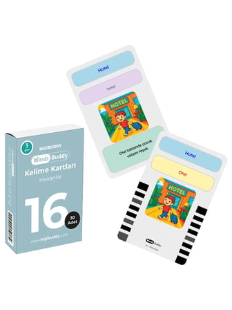 WordsBuddy Türkçe İngilizce Kelime Kartları Şehir Hayatı ve Ulaşım 90 Kart 3’lü Set (BigiOne Cihaz Hariç)