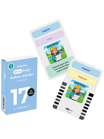 WordsBuddy Türkçe İngilizce Kelime Kartları Şehir Hayatı ve Ulaşım 90 Kart 3’lü Set (BigiOne Cihaz Hariç)