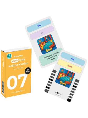 WordsBuddy Çocuklar İçin Türkçe İngilizce Ev Yaşamı ve Hobi Paketi 90 Kart 3'lü Set (Cihaz Hariç)