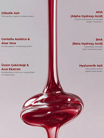 GLONE AHA + BHA Pürüzsüzleştirici Yüz Serumu | 30 ml | Gözenek Sıkılaştırıcı, Leke ve Siyah Nokta Karşıtı Peeling