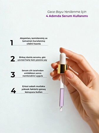 GLONE Retinol Gece Bakım Serumu | 30ml | Yaşlanma, Kırışıklık ve Leke Karşıtı Cilt Yenileyici Formül