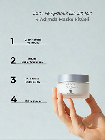 GLONE Pirinç Maskesi | 50ml | AHA & Kil | Gözenek Arındırıcı ve Leke Karşıtı