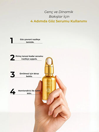 GLONE Yaşlanma Karşıtı Göz Serumu | 30ml | Peptit & Somon DNA | Koyu Halka, Torbalanma ve Kırışıklık Karşıtı