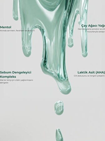 GLONE Termal Yüz Temizleme Jeli | 200ml | Sebum Dengeleyici ve Gözenek Arındırıcı | Çay Ağacı & Mentol Ferahlığı