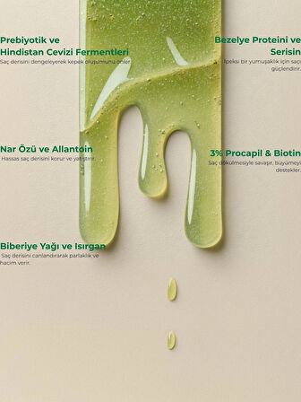 GLONE Biberiye Şampuanı | 250ml | %3 Procapil & Biotin | Saç Kökü Güçlendirici ve Hacim Veren, Sülfatsız