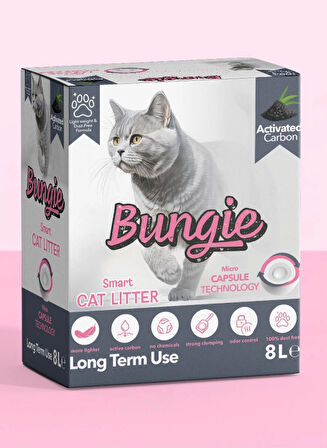 BUNGİE AKILLI KEDİ KUMU AKTİF KARBONLU HIZLI TOPAKLANAN TOZSUZ ULTRA HAFİF 8 LT