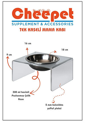 Cheepet Tek Kaseli Mama Kabı – Şık Tasarım & Kolay Temizlenebilir