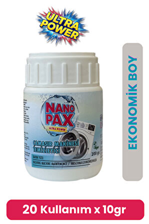 ÇAMAŞIR MAKİNESİ TEMİZLEYİCİ TOZU ULTRA KONSANTRE - 200gr (20 X 10gr)